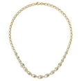 thumbnail image 5 of Diamond2Deal 14K Two-Tone Gold Diamond-Cut Beads Fancy Link Chain Necklace for Women 17.75", 5 of 6
