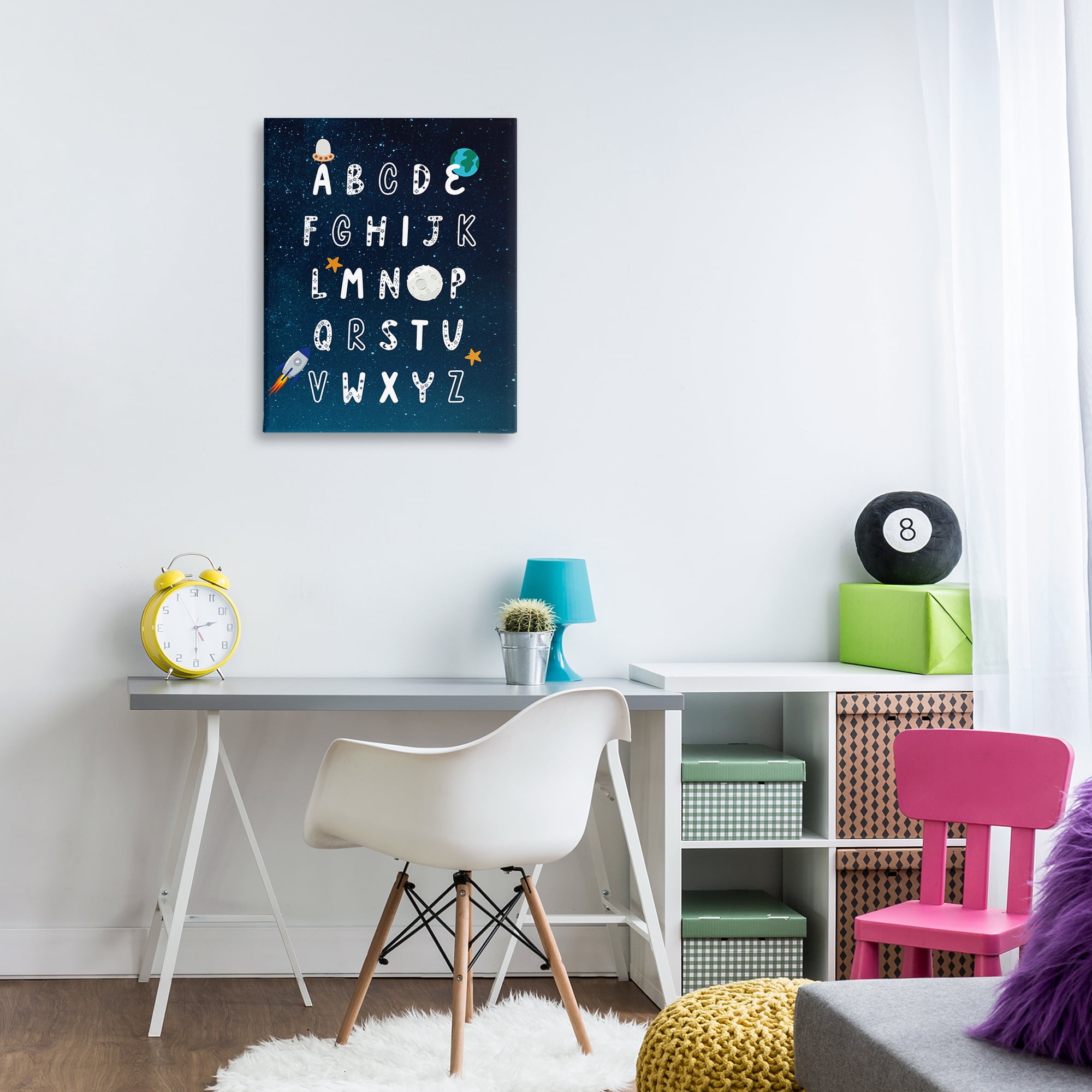 Stupell Industries Astronomy Alphabet Chart Novelty Painting Gallery Wrapped Canvas Art Print Wall Art, 24 x 30