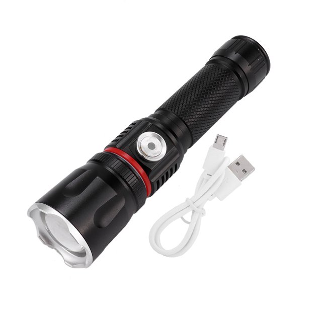 Linterna LED de bolsillo USB de alto brillo para emergencias de Camping al aire libre