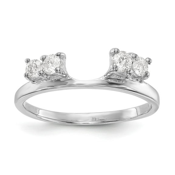 14K White Gold Ring Band Lab Grown Diamond SI1 SI2, G H I, Wrap