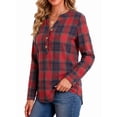 thumbnail image 4 of Fantaslook Womens Plaid Shirts Flannel Button Down Shirts Business Casual Long Sleeve Tops Dressy V Neck Blouses, 4 of 9