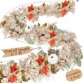 thumbnail image 2 of Fall Decor - Fall Maple Leaves Garland - 6 ft Autumn Maples Leaf Pumpkin Berry Garland - Hanging Fall Vines for Thanksgiving Halloween Mantle Fireplace Farmhouse Harvest Decorations, 2 of 7