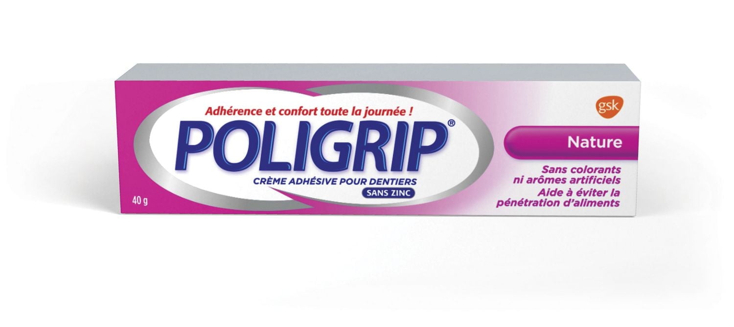Poligrip Nature Crème adhésive pour prothèses dentaires 40 g