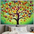 thumbnail image 2 of Creowell Hearts Swirls Tree Tapestry Wall Decor Blanket for Home Dorm Short Plush Fabric Lightweight Easy to Hang 40x30inch, 2 of 6