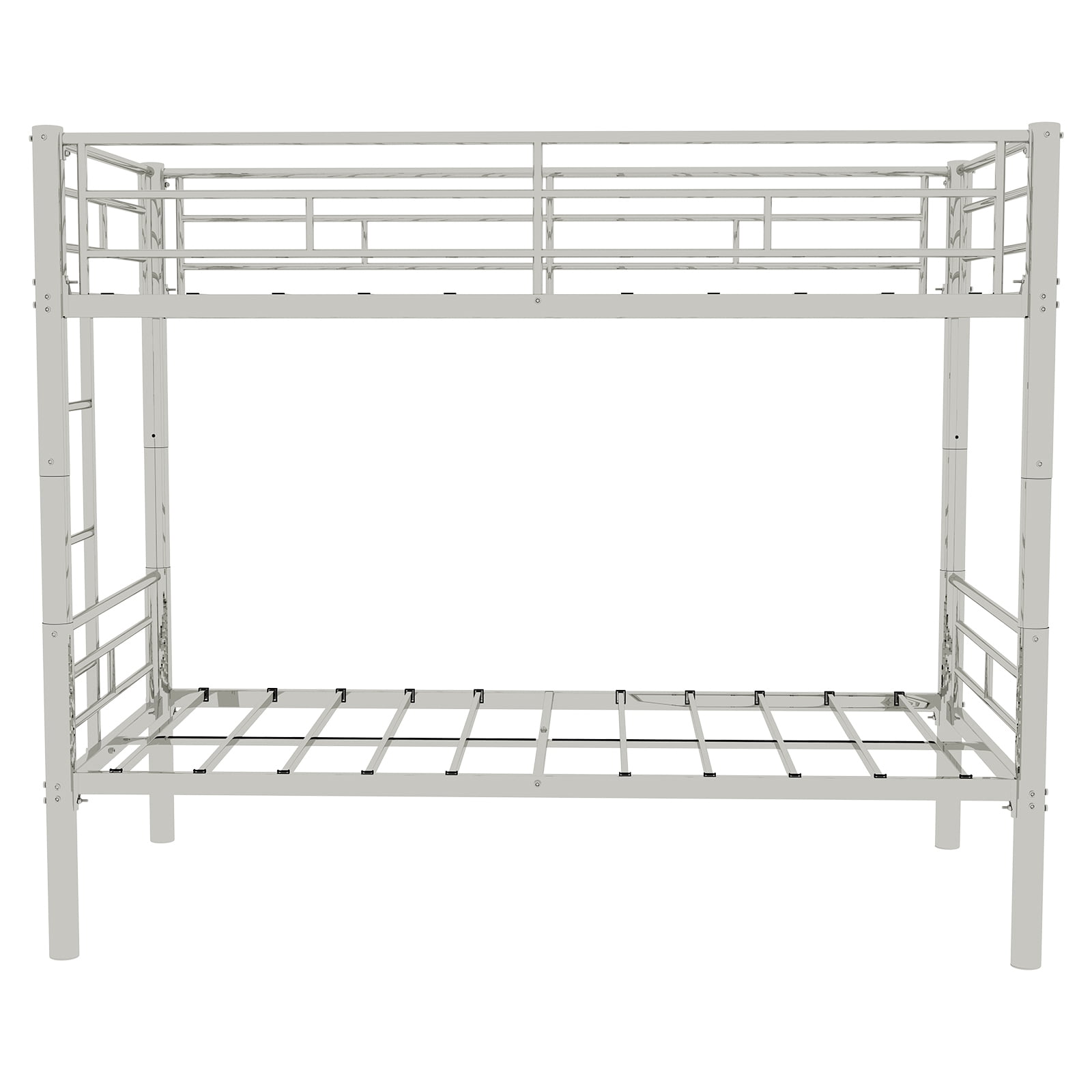 Alvantor Metal Bunk Bed Twin over Twin for Kids, Convertible 2 Beds, Heavy Duty Bed Frame with Under-Bed Storage for Bedroom Silver