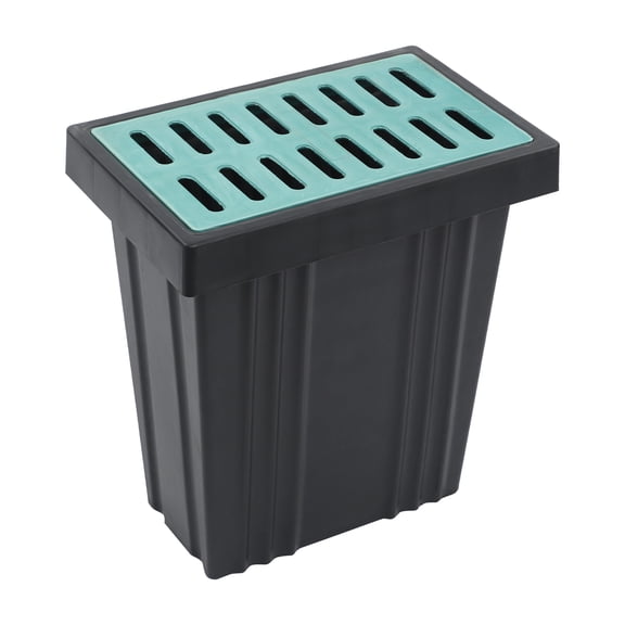 Catch Basin for Drainage with Grate -21.6" x 13.7" x 23.6" Large Catch Basin for Drainage,Greate for Patios, Downspouts, Lawns,Plumbing