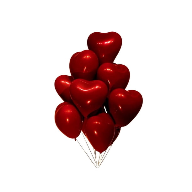 50 globos románticos en forma de corazón de 25 cm, globos creativos de doble capa, globos decorativos, suministros para fiestas, recuerdos de boda (rojos)