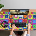 thumbnail image 4 of Long Mouse Pads for Desk,Colorful Dog Paw Footprint Desk Mats on Top Of Desks, Desk Mouse Pad Extra Large with 3mm Non-Slip Base and Stitched Edge for Gaming,Office,Work,Home 47.3"x23.6", 4 of 6