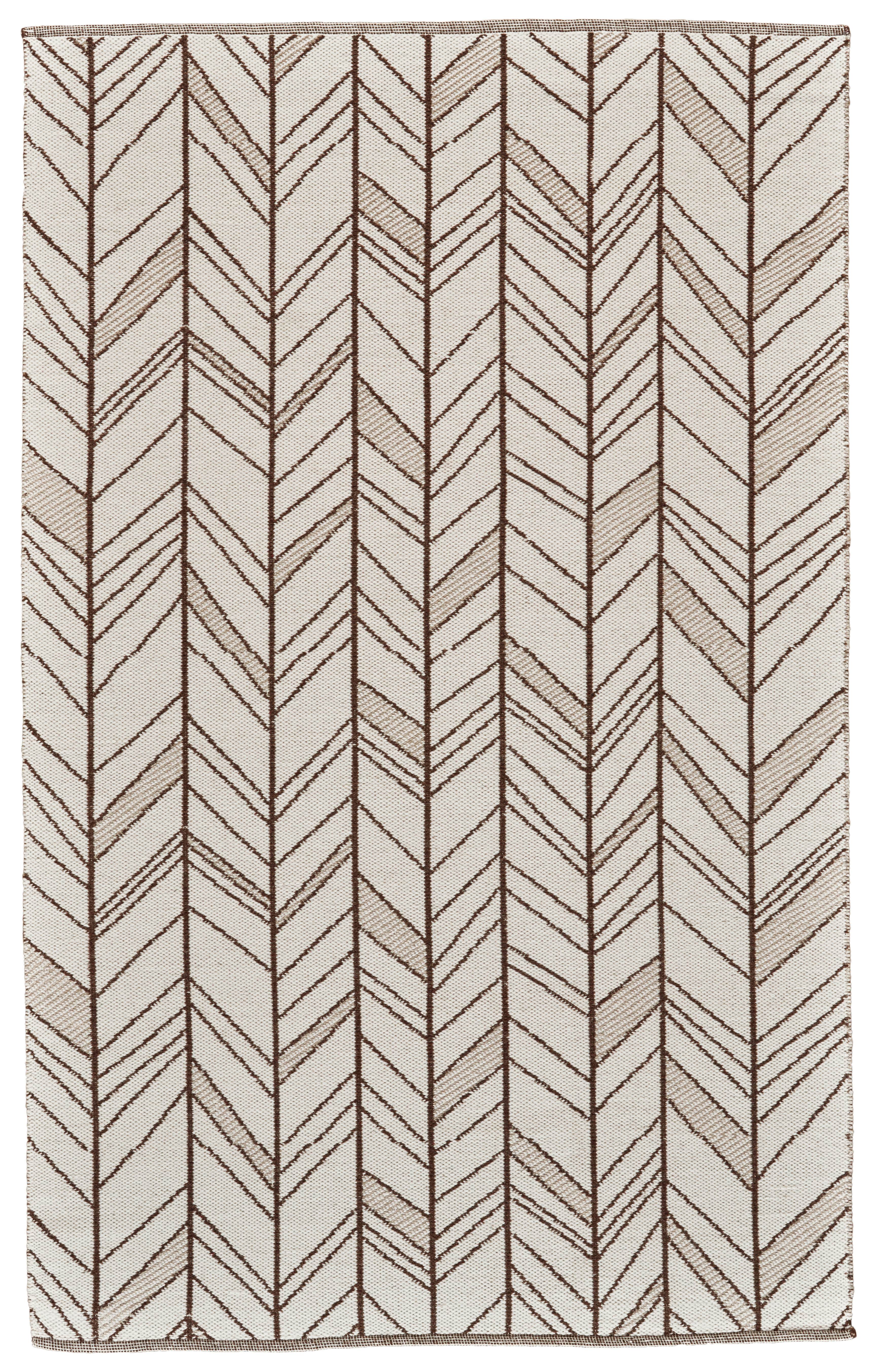 Gilda Handmade Geometric Wool Rug, Ivory/Brown/Taupe, 8ft x 10ft Area
