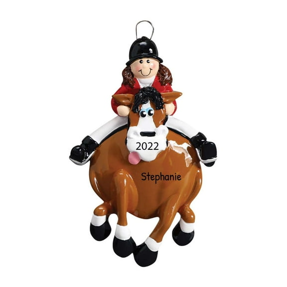 Personalized Horse Ornament 2024 - Girl Horseback Riding for Christmas Gifts Equestrian Ornaments
