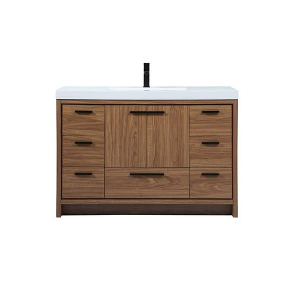 48 in. Single Bathroom Vanity, Walnut Brown