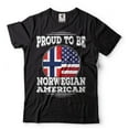 thumbnail image 2 of Proud To Be Norwegian American Shirt Norway National Patriotic Shirt Norway America USA Shirt (Large Navy Blue), 2 of 6