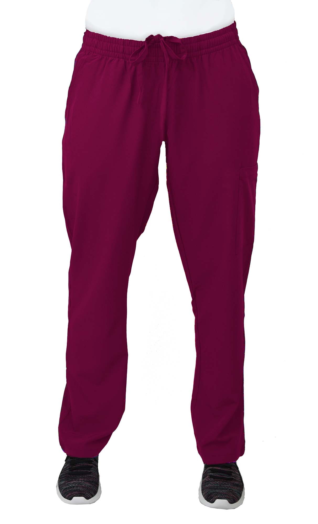 Womens Medical Scrub Set GT 4FLEX Vneck Top and Pant-Berry-Small 