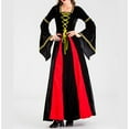 thumbnail image 2 of QLEICOM Women's 1950s Vintage Court Banquet Dress, Medieval Vintage Hooded Dress, Square Neck Tie Flare Sleeves Swing Dress, Halloween Cosplay Costumes for Women Black M, 2 of 6