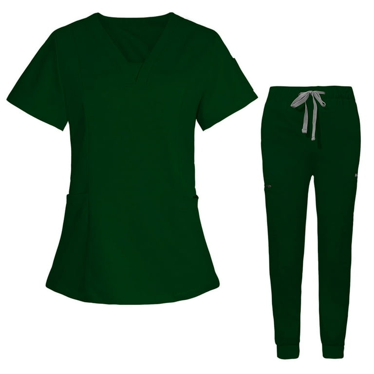 Plus size stretch scrub sets deals