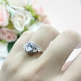 thumbnail image 2 of Oval Art Deco Ring Blue Sapphire CZ 925 Sterling Silver Size 5, 2 of 6