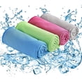 thumbnail image 3 of LOVEVER 4-Pack Large Cooling Towels (40x12 Inches) - Quick-Dry  Fast-Acting Cooling - Soft  Lightweight & Compact for Gym  Travel  Sports  Beach  Spa - Includes Zippered Storage Bag - Non, 3 of 7