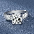 thumbnail image 2 of 1ct 18K White Gold Moissanite Rings for Women Gift D Color VVS1 Clarity Diamond Rings S925 Sterling Silver Ring jewelry Moissanite Engagement Rings with Certificate, 2 of 9