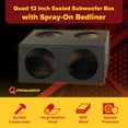 thumbnail image 2 of Q Power QBOMB124T Quad 12 Inch Sealed Subwoofer Box with Spray-On Bedliner, 2 of 7