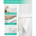 thumbnail image 4 of No Hook Shower Curtains, Turquoise Ombre Stripe Small Shower Curtains with Snap in Liner, Abstract Summer Beach Coastal Waterproof Washable Fabric Bathroom Shower Curtain Sets, 36" x 78", 4 of 7