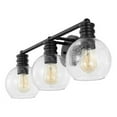 thumbnail image 3 of SAFAVIEH Sunetta 3-Light LED Black Iron Wall Sconce with Clear Shade, 3 of 7