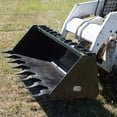 thumbnail image 4 of Titan Attachments 84" HD Skid Steer Dirt Bucket with Bolt-On Teeth, Rated 3,200 LB, Universal Quick Tach, 4 of 10