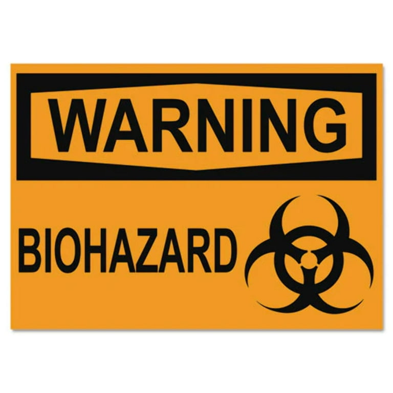OSHA Safety Signs, WARNING BIOHAZARD, Orange/Black, 10 x 14 OSHA Safety Signs, WARNING BIOHAZARD, Orange/Black, 10 x 14