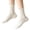 Beige, variant on AVRNLIQ Womens Ruffle Crew Socks, Mid-Calf Lettuce Edge, Polyester Blend, One Size, White Free Size