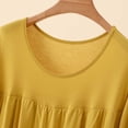 thumbnail image 5 of Puntoco Women's Tiered Ruffle Modal Nightgown, Crew Neck Short Sleeve Loose Midi Loungewear Dress, 5 of 9