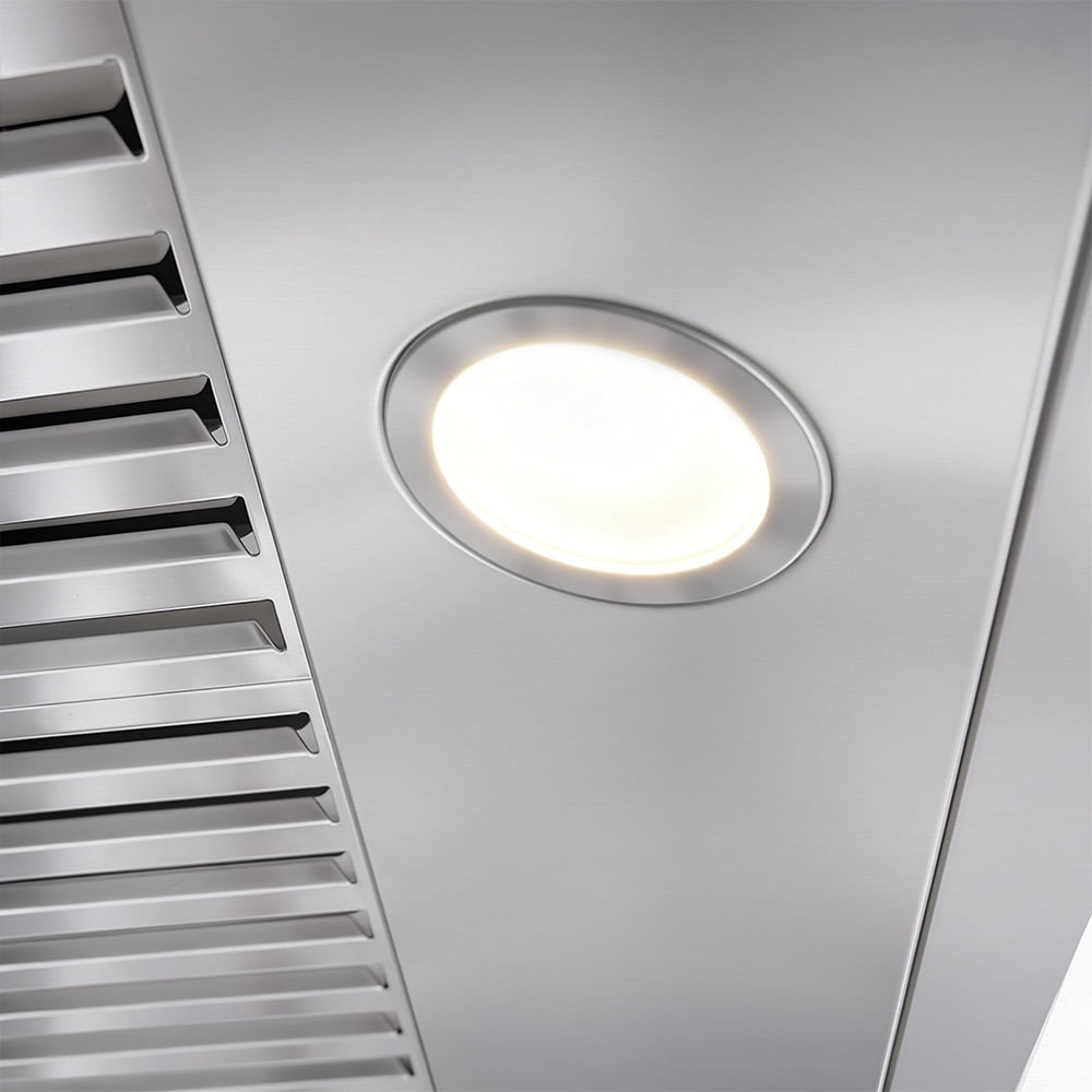 KOSTCH 48 inch Convertible Ducted Wall-Mount Range Hood, 1200 CFM Kitchen Vent Hood with 3 Speed Exhaust Fan & LED Light, Kitchen Range Hood with Touchscreen Control Panel & Remote Control