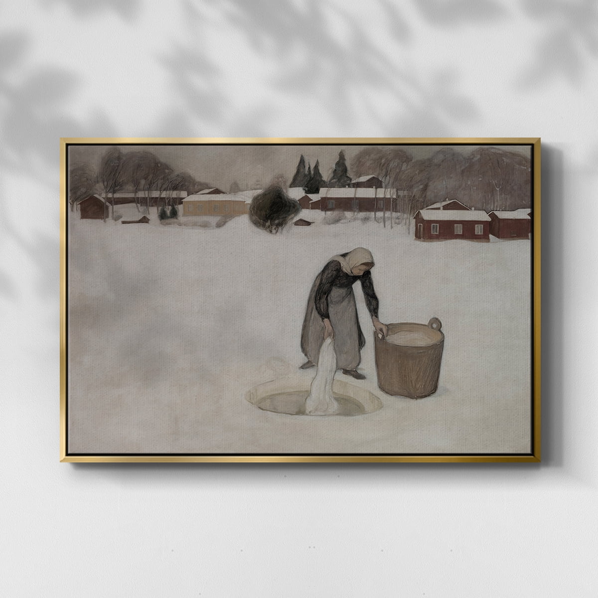 Vintage Landscape-CCCXCIX By Wexford Home Framed in Gold Wood Gallery Wrapped Canvas 27 in. x 41 in.