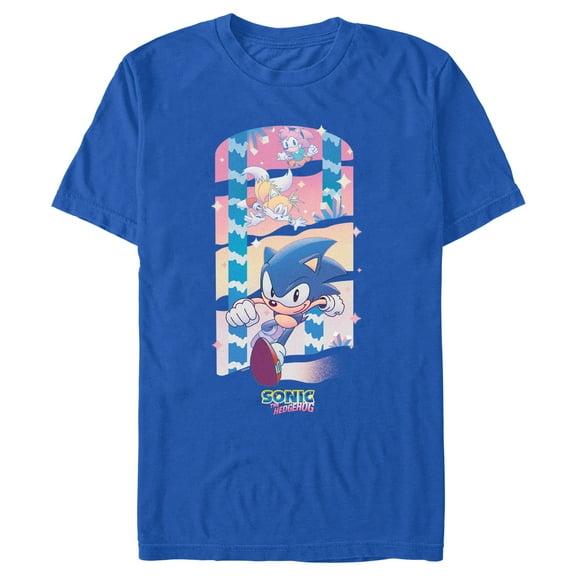 Men's Sonic the Hedgehog Colorful Trio Panels  Graphic T-Shirt