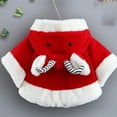 thumbnail image 4 of QUYUON Baby Girl Cloaks Jackets with Hood Toddler Girls Winter Warm Fleece Open Front Cardigans Infant Newborn Cape Cloak Girls' Outerwear Coats Red 1T-2T, 4 of 5