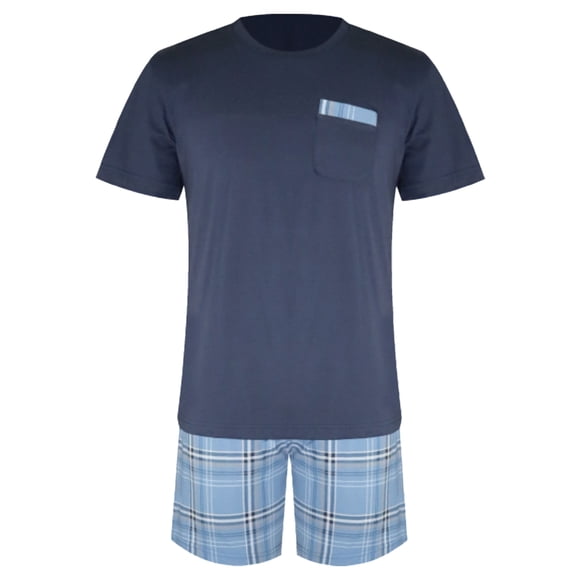 Pijama George para Caballero Set Playera Manga Corta Marino con Short Talla CH 2 Piezas