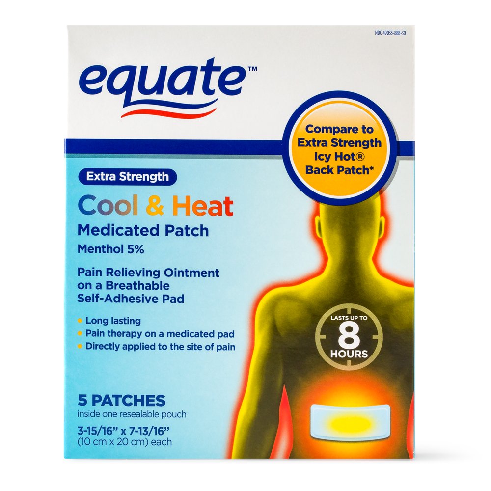 Equate Extra Strength Cool & Heat Medicated Patch, 5 count Walmart