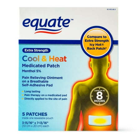 Equate Extra Strength Cool & Heat Medicated Patch, 5 Ct