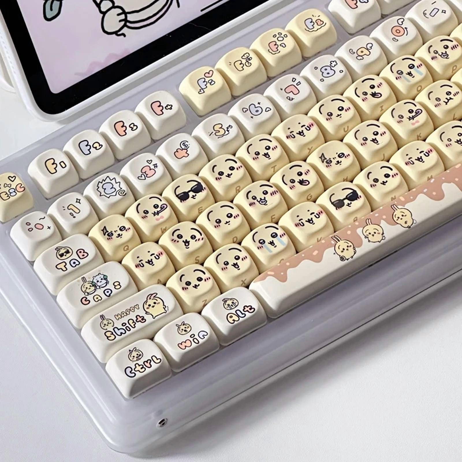 Chiikawa Anime Keycap Set for Mechanical Keyboards Ergonomic Keycap Design Material Keycap Multi-Color Keycaps Cute Collect