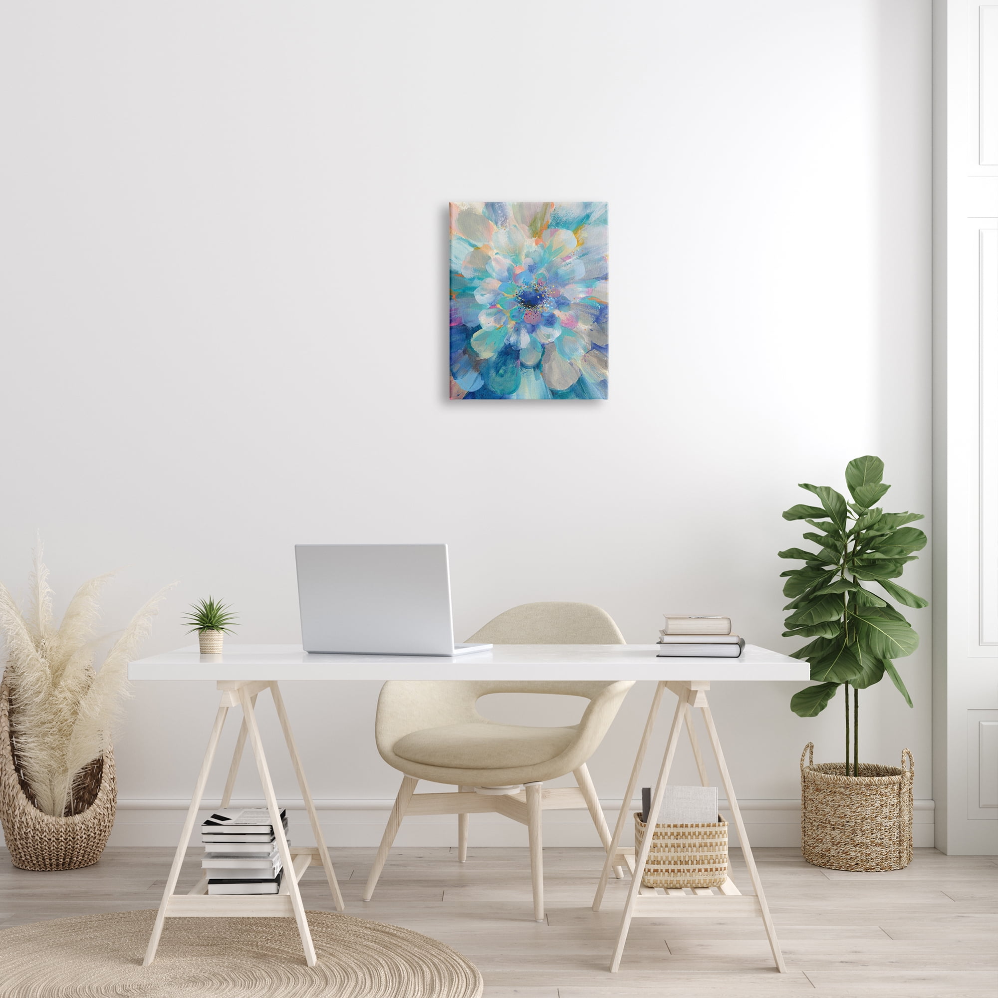 Stupell Industries Abstract Layered Floral Petals Centric Blue Flower, 16 x 20, Design by Danhui Nai