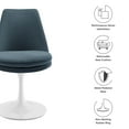 thumbnail image 3 of Lippa Swivel Dining Chair in White Cadet Blue, 3 of 10