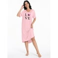 thumbnail image 3 of FEREMO Nightgowns for Women V Neck Short Sleeve Sleepshirt Printed Soft Sleepwear, 3 of 5