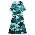 thumbnail image 4 of Mifsaly Summer Dresses for Girls Camo Print Short Sleeve Tiered Maxi Dress Lightweight Flowy Casual Vacation Sundress with Pockets, 4 of 7