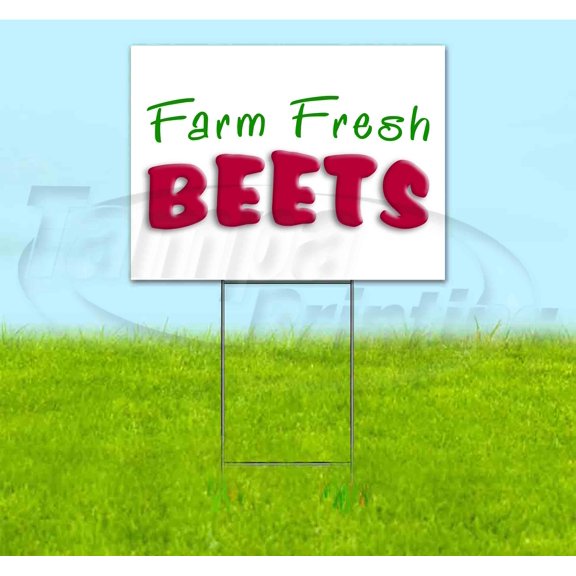 Farm Fresh Beets (18" x 24") Yard Sign, Includes Metal Step Stake