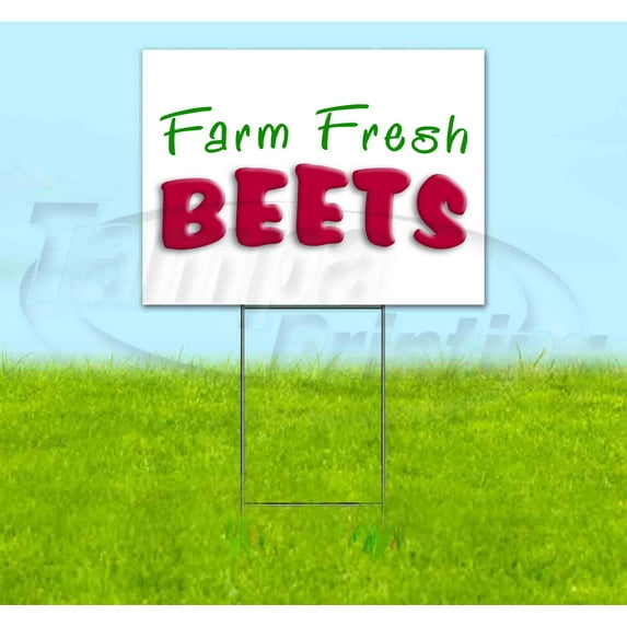 Farm Fresh Beets (18" x 24") Yard Sign, Includes Metal Step Stake