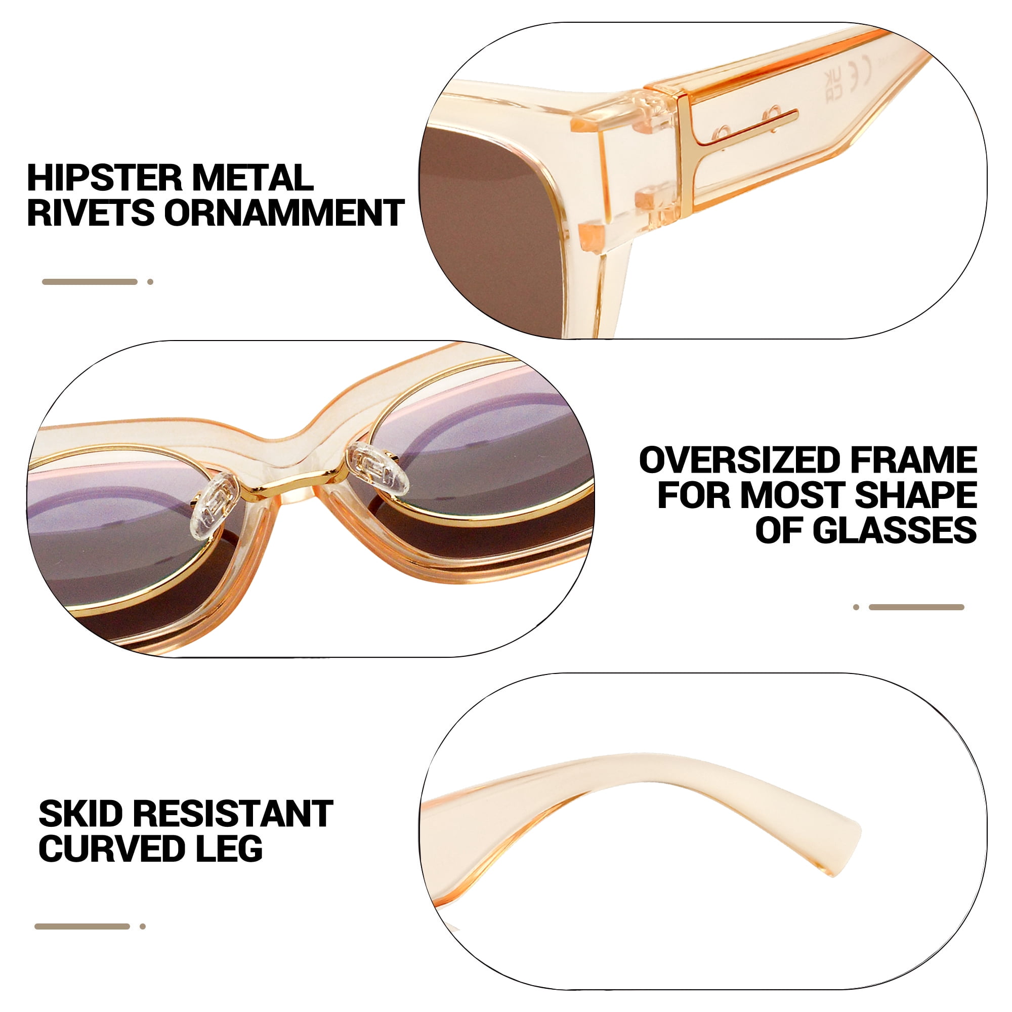 Large Polarized Fit Over Glasses Sunglasses, Oversized Square Shades Madison | Square Polarized Sunglasses – WMP Eyewear main image 4