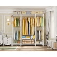 thumbnail image 6 of Ulif E3 Heavy Duty Garment Rack, 4 Tiers Freestanding Closet Organizer System with 5 Shelves, Metal Closet Organizer and Storage System for Clothes, Max Load 850lbs, 58.4"W x 15.7"D x 77.3"H, White, 6 of 8