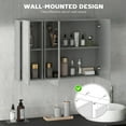 thumbnail image 4 of kleankin 35" x 24" Medicine Cabinet, Bathroom Mirror Cabinet, Grey, 4 of 10