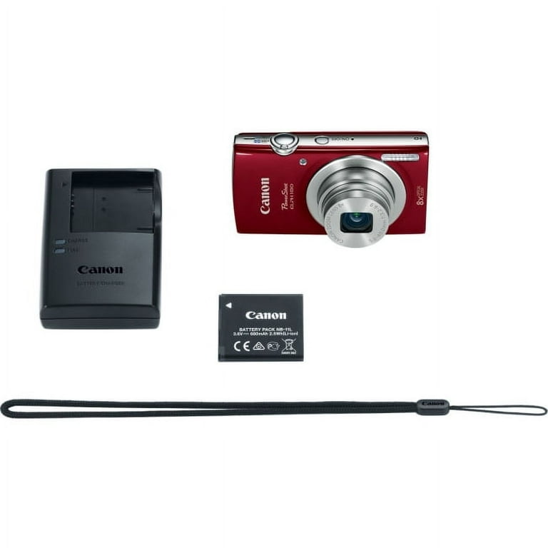 Canon Red PowerShot ELPH 180 Digital Camera with 20