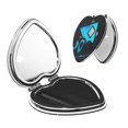 thumbnail image 1 of Qekee Geometry Dash Print Compact Makeup Mirror Folding Mini Pocket Mirror Portable Hand Mirror Double-Sided 2 x 1x Magnification for Woman Girls-Heart Shape, 1 of 9