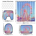 thumbnail image 4 of 4-Piece Bathroom Set with Waterproof Shower Curtain with Non-Slip Bath Mat, U-Shaped Mat & Toilet Lid Cover Cartoon Ferris Wheel, 4 of 8