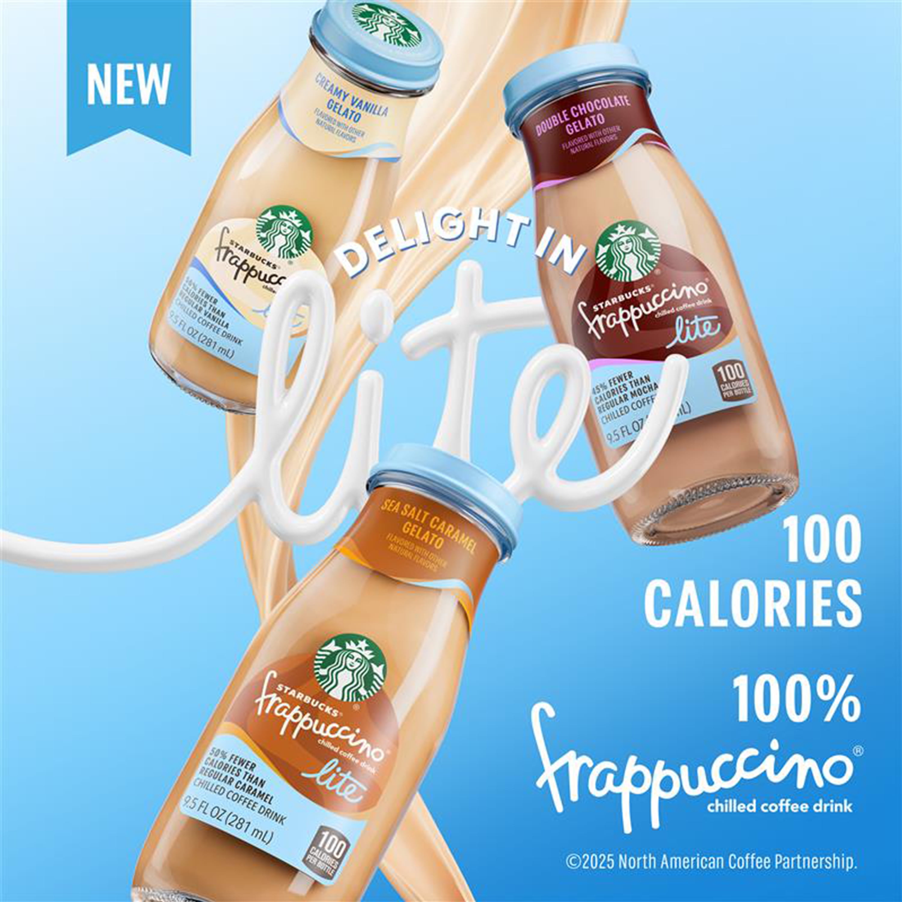 Starbucks Frappuccino Lite Sea Salt Caramel Gelato, 12 pack 9.5 fl oz bottles